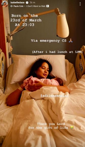 Isabelle Daza gives birth to 3rd baby via emergency CS.